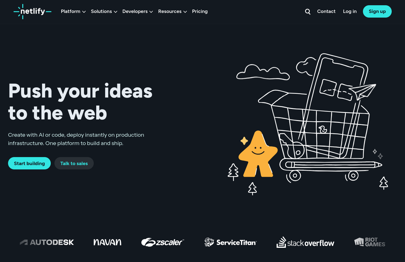 Netlify homepage